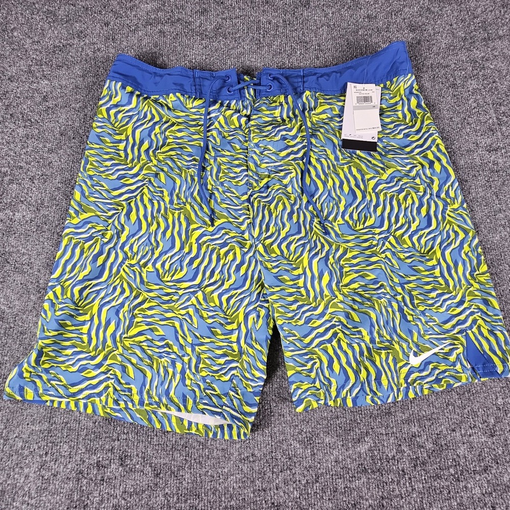 Nike Men's 36 Swimsuit Dutch Blue Zebra Print 4 Way Stretch Swim Shorts NESSC518